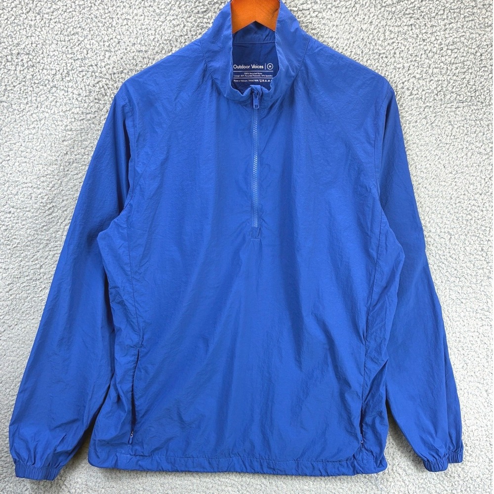 Outdoor Voices Windbreaker Half Zip Jacket Mens M Blue Lightweight Gorpcore